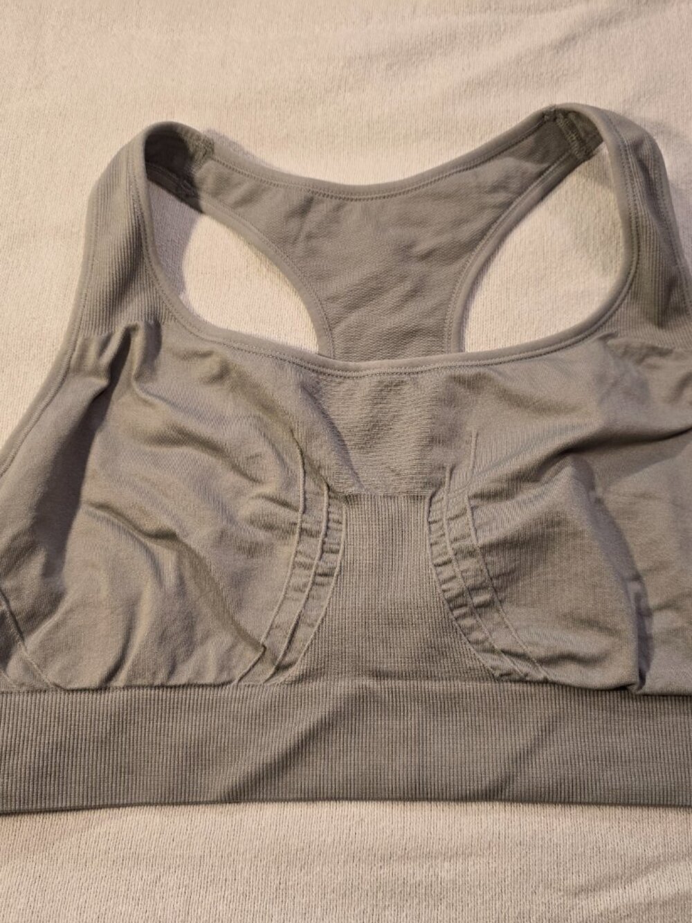 Underoutfit Comfort Shaping Sports Bra Grey Wireless Racerback Plus Sz Women 3XL